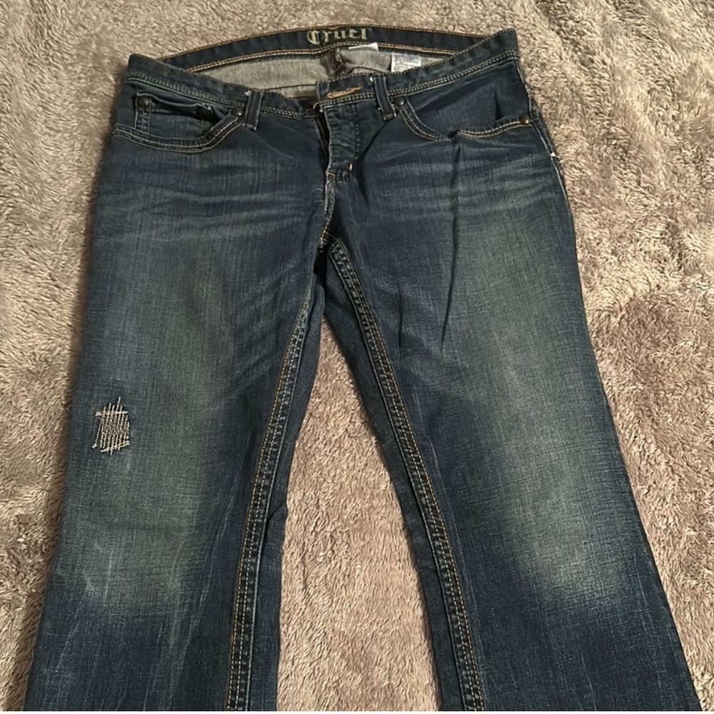 Cruel Girl Julia Mid Rise Slim Fit Bootcut Women's Blue Jeans Size 11R - Picture 5 of 10